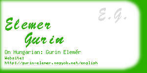 elemer gurin business card